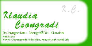 klaudia csongradi business card
